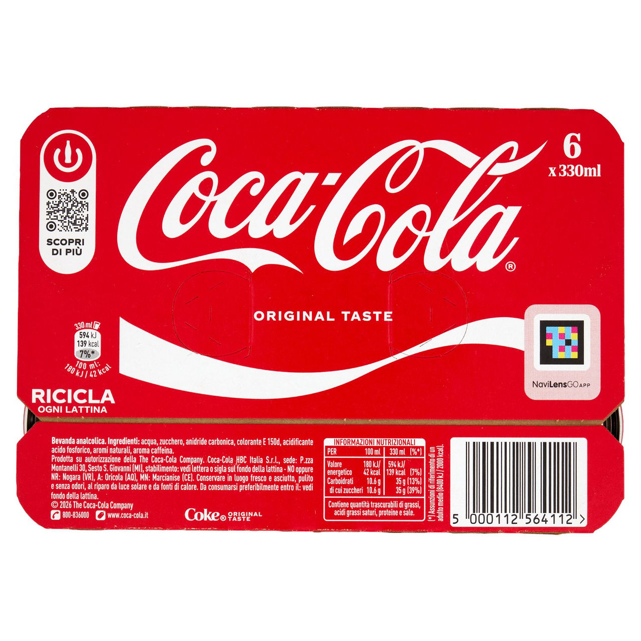 Coca-Cola Original Taste Regular Can 6 x 330 ml