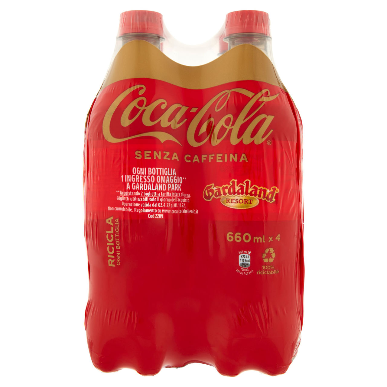 COCA-COLA Senza Caffeina PET 4 x 660 ml