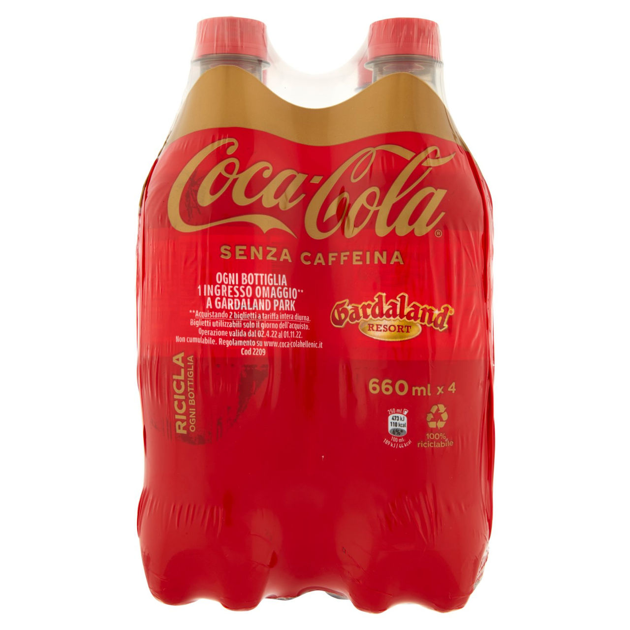 COCA-COLA Senza Caffeina PET 4 x 660 ml