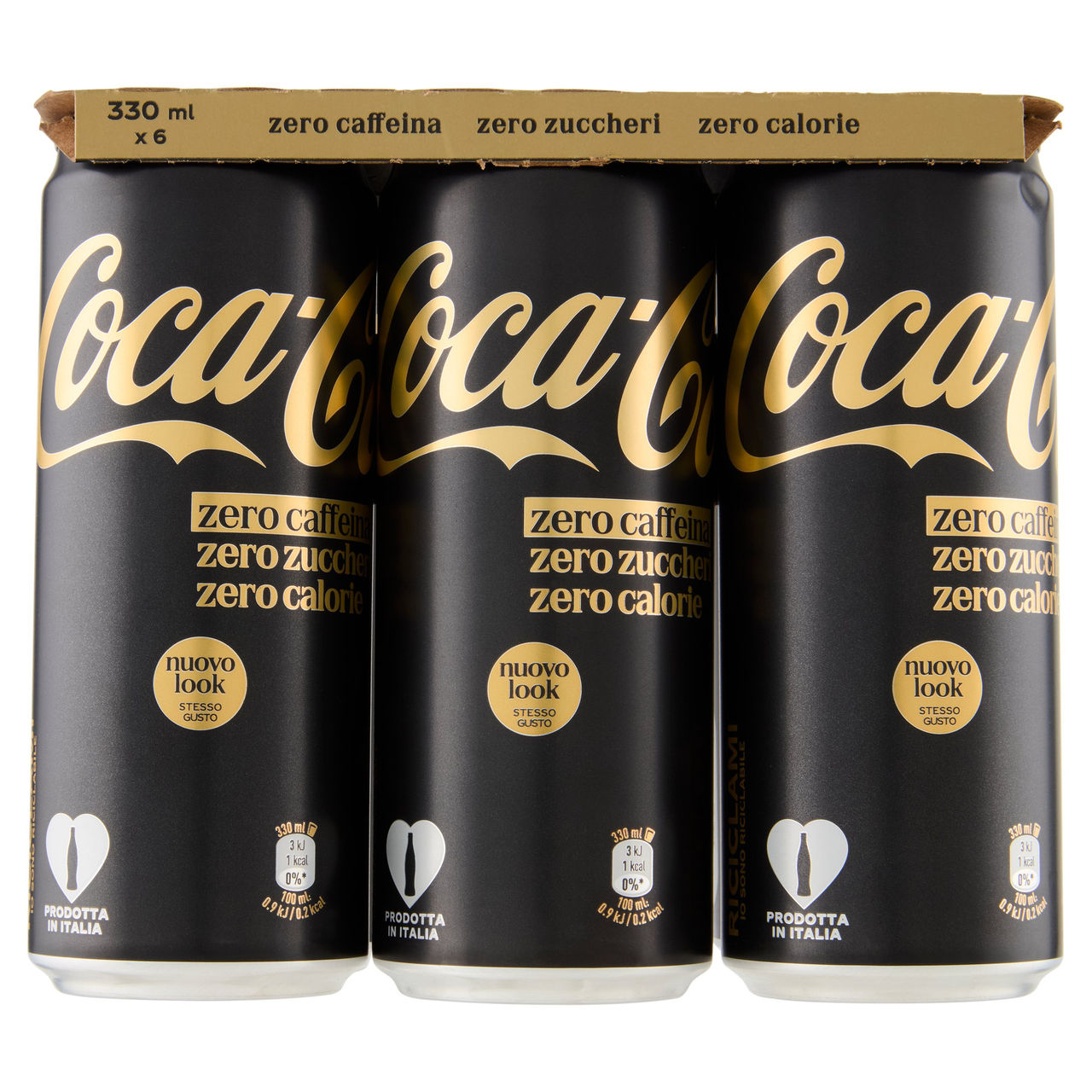 Coca-Cola Zero Caffeina Zero Zuccheri Can 6 X 33 cl