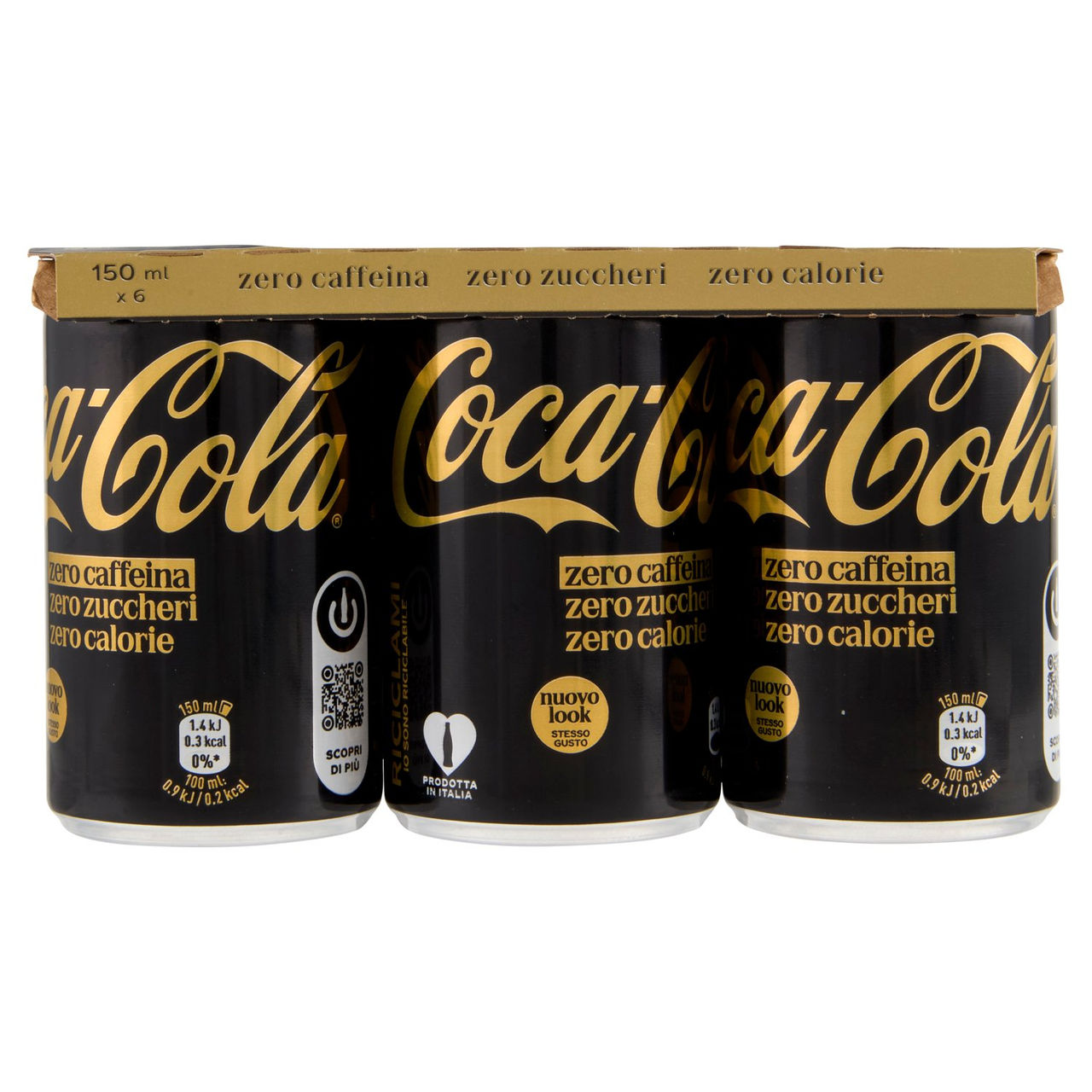 Coca-Cola Zero Caffeina Zero Zuccheri Minican 6 X 15cl