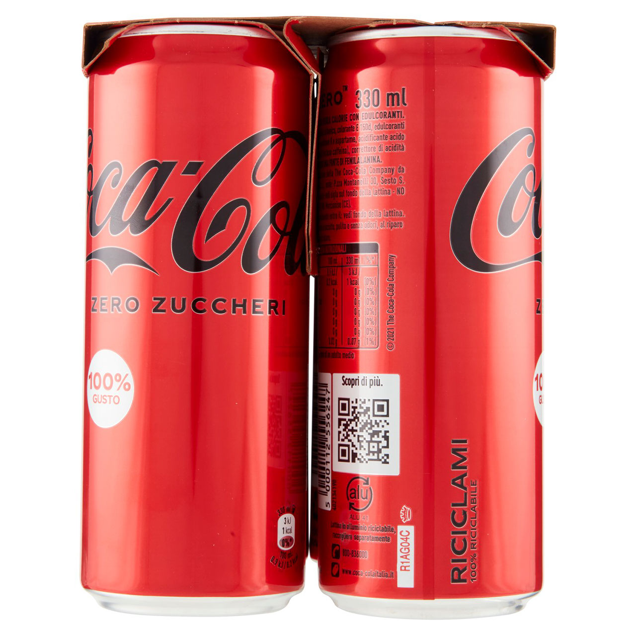 COCA-COLA Zero Zuccheri 330ml x 4 (Lattina)