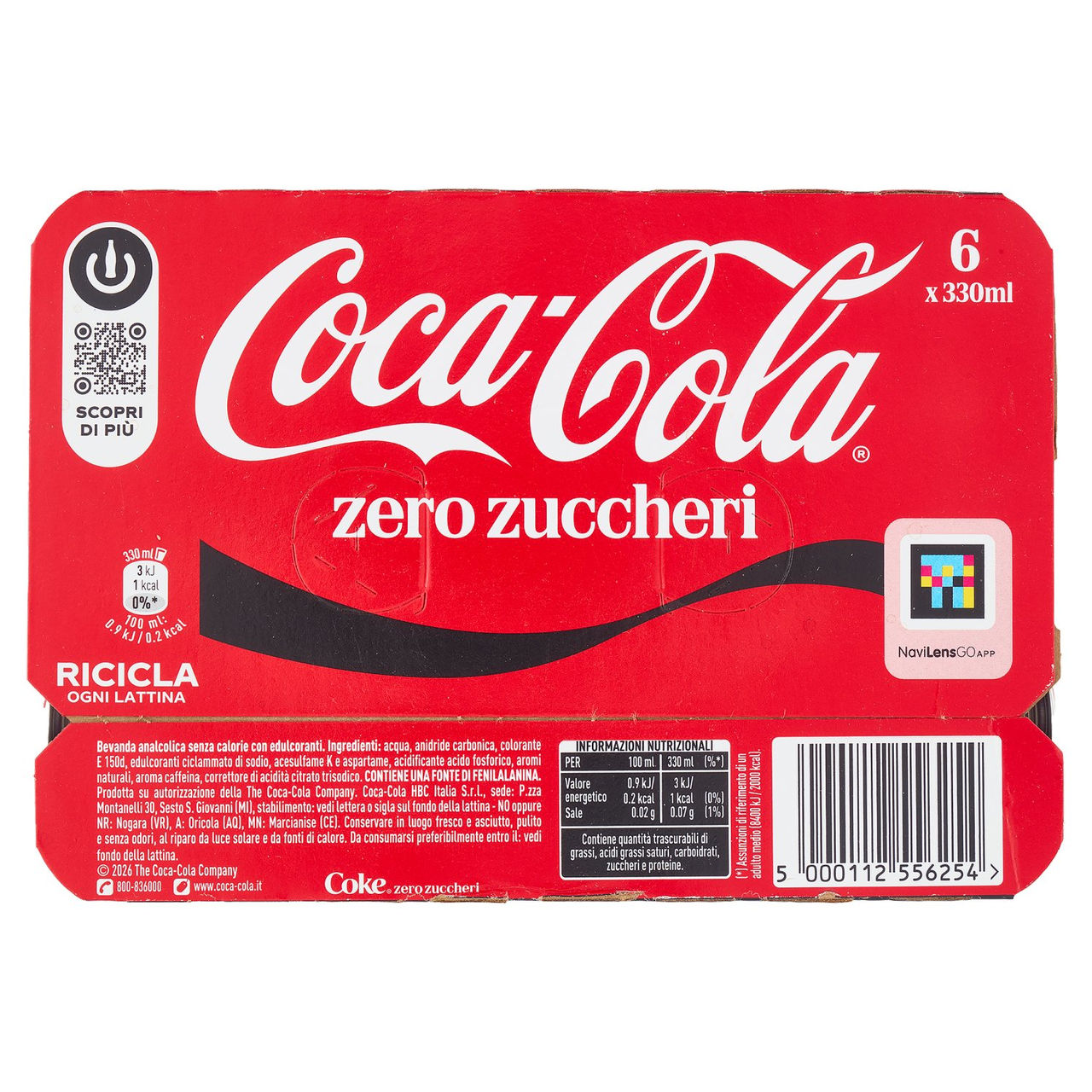 Coca-Cola Zero Zuccheri 6 x 330 ml