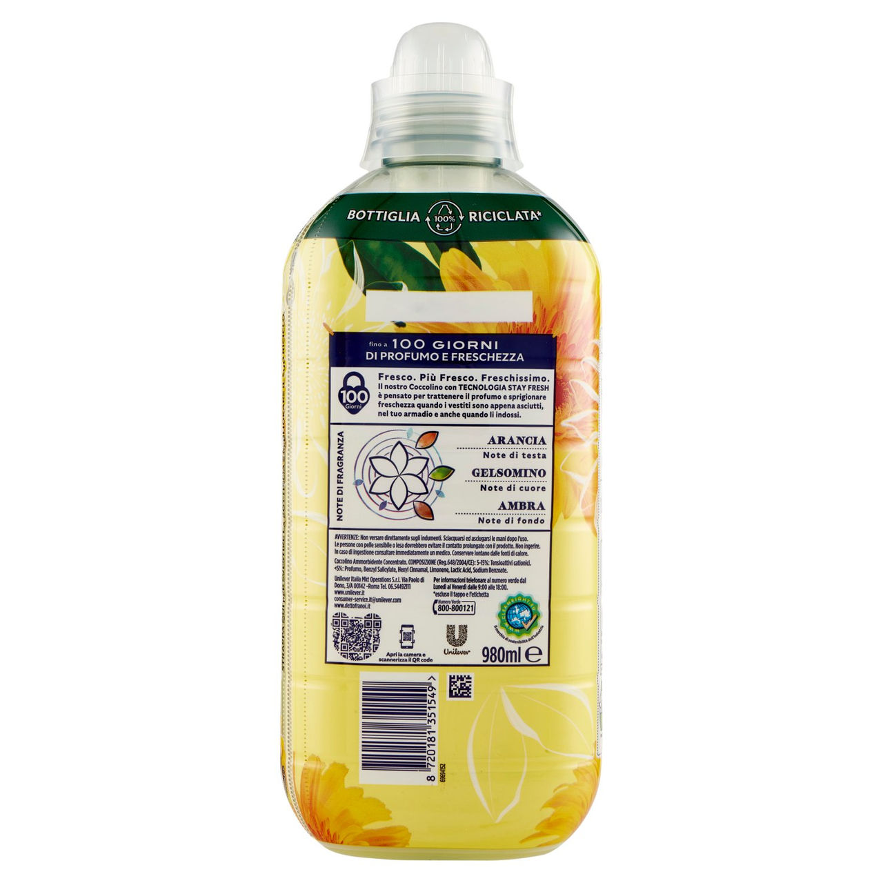 Coccolino Ammorbidente Concentrato Raggio di Sole 42 Lavaggi 980 ml