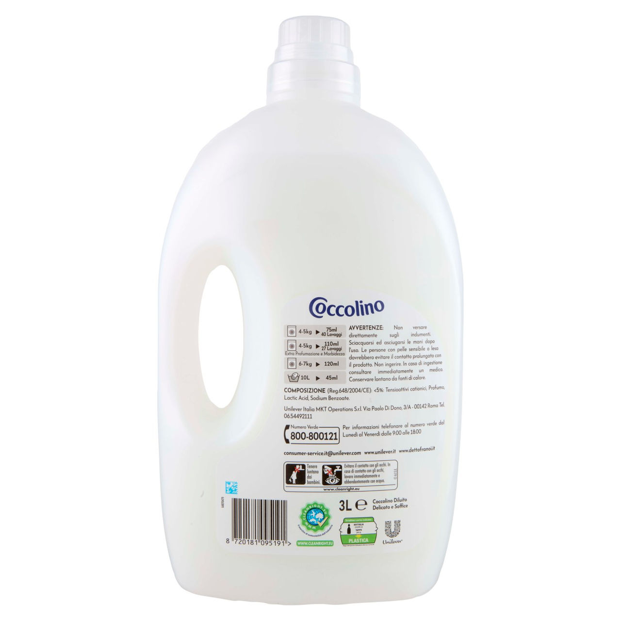 Coccolino Ammorbidente Delicato & Soffice 40 Lavaggi 3 L