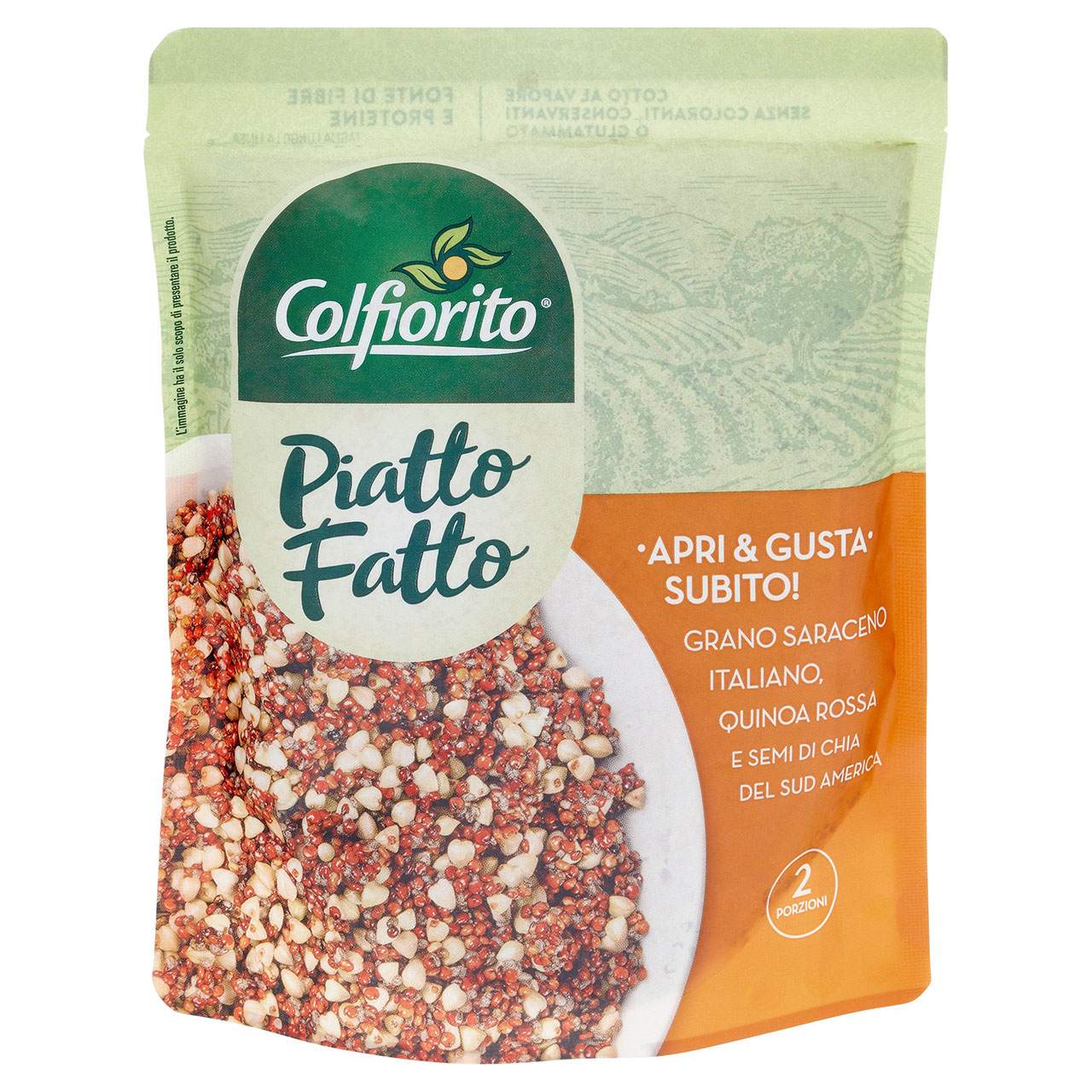 Colfiorito Piatto Fatto Grano Saraceno Italiano, Quinoa Rossa e Semi di Chia del Sud America 250 g