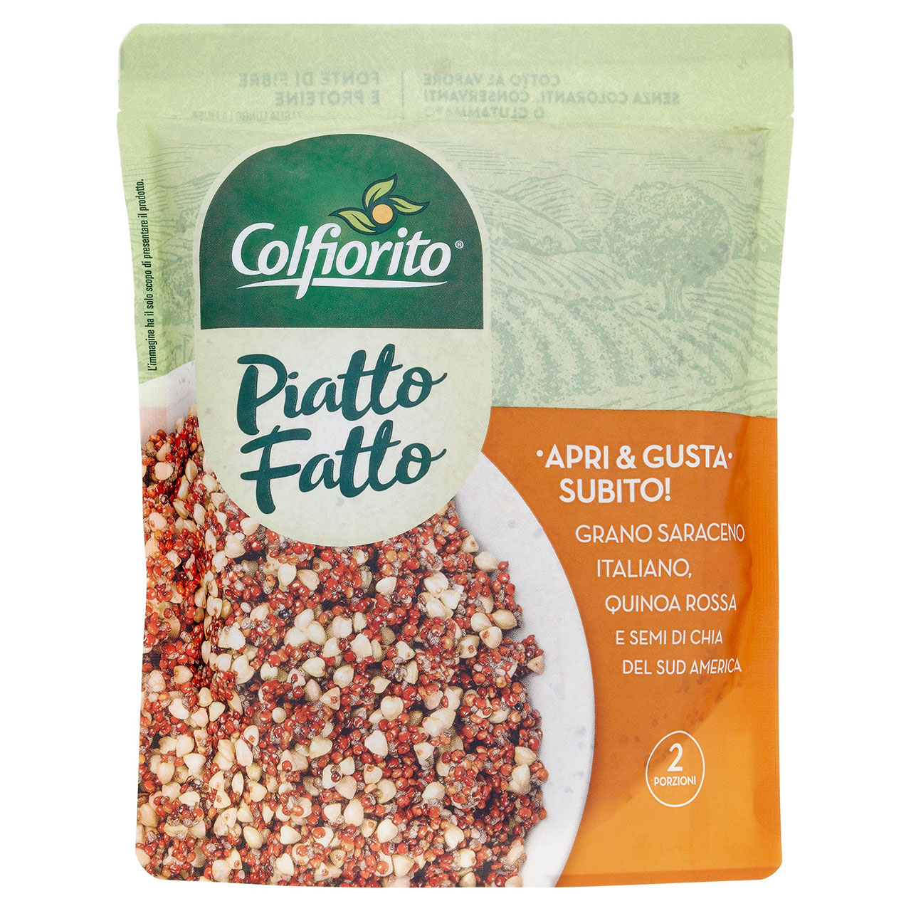 Colfiorito Piatto Fatto Grano Saraceno Italiano, Quinoa Rossa e Semi di Chia del Sud America 250 g
