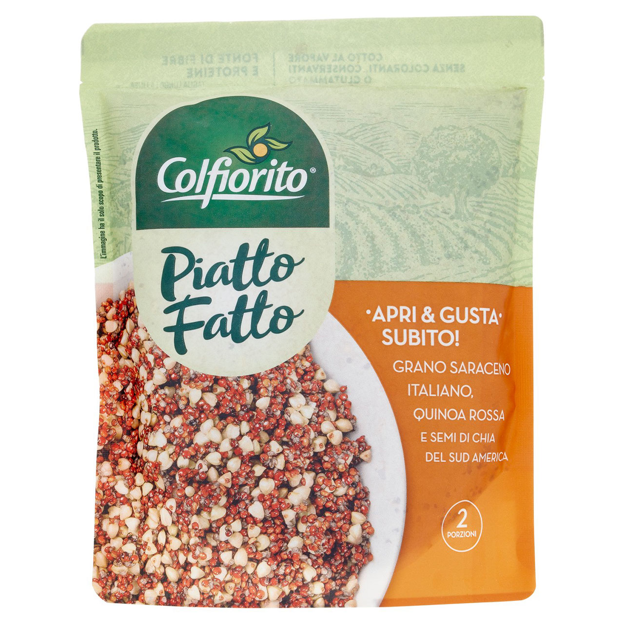 Colfiorito Piatto Fatto Grano Saraceno Italiano, Quinoa Rossa e Semi di Chia del Sud America 250 g