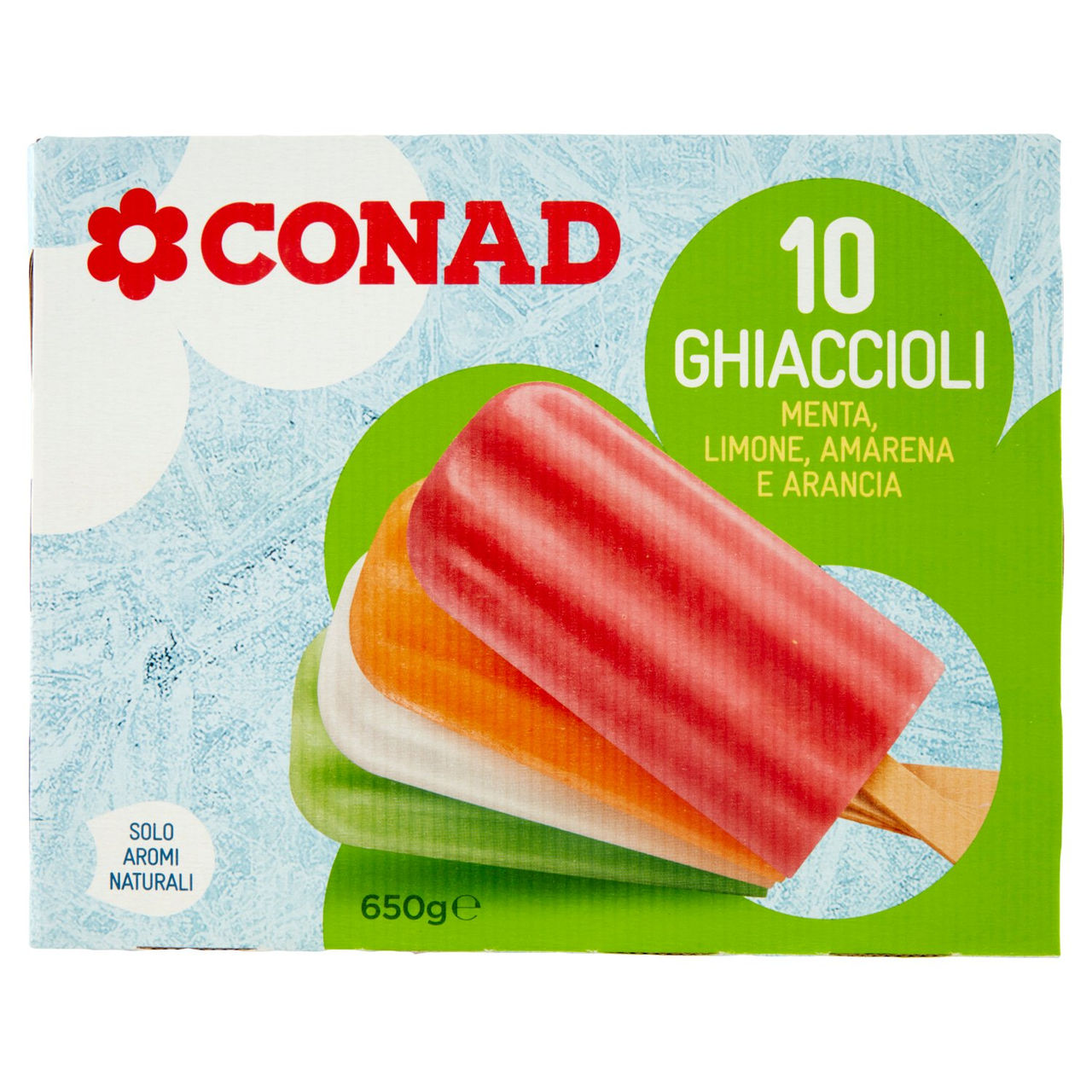 10 Ghiaccioli Menta, Limone, Amarena e Arancia