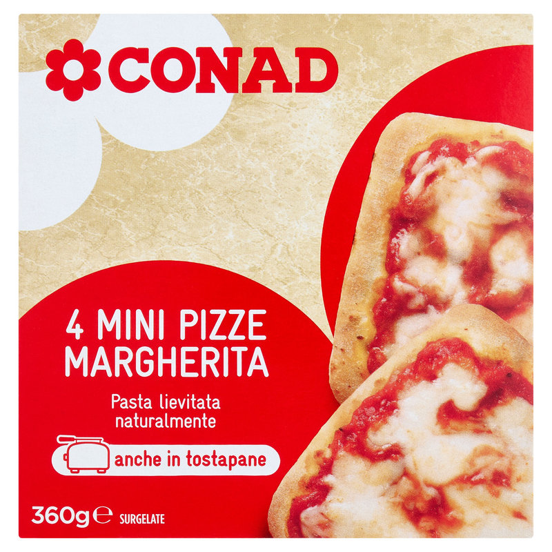 4 Mini Pizze Margherita Conad in vendita online Conad