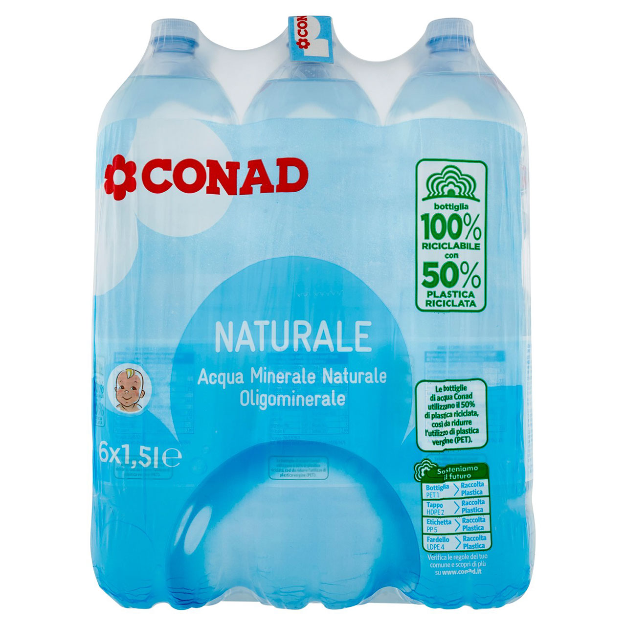 Acqua Minerale Naturale 6 x 1,5 l Conad
