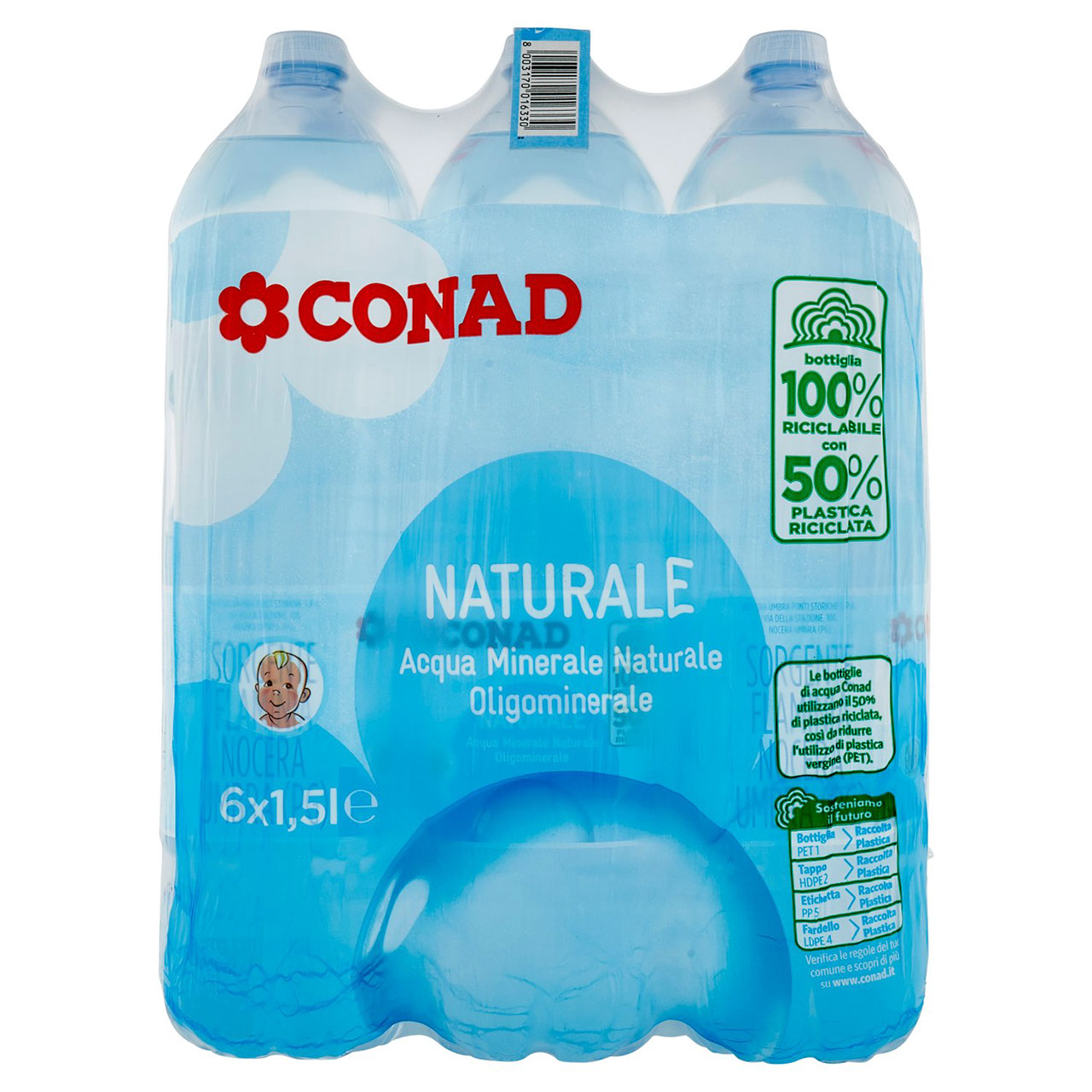 Acqua Minerale Naturale 6 x 1,5 l Conad