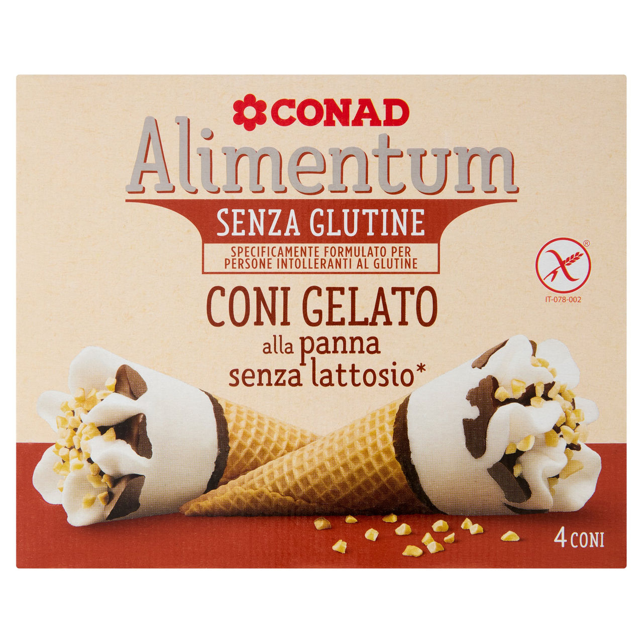 Coni Gelato Panna Senza Lattorio e Glutine Conad