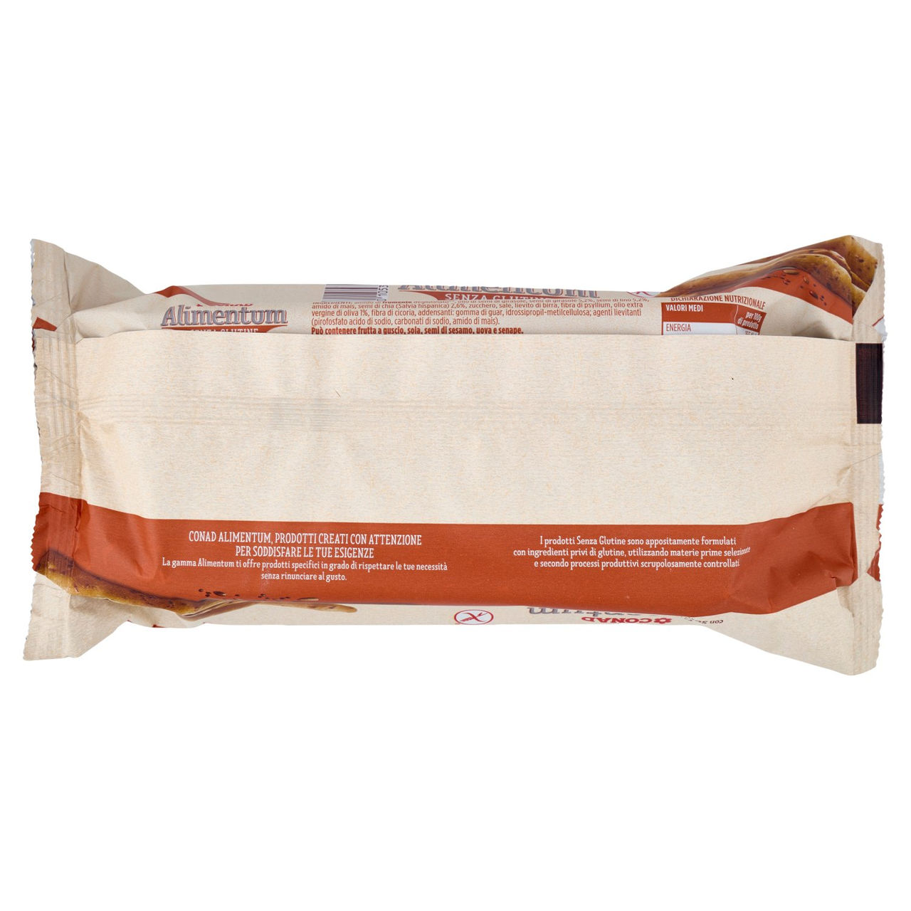CONAD Alimentum Senza Glutine Grissini Rustici con semi di girasole, lino e chia 120 g