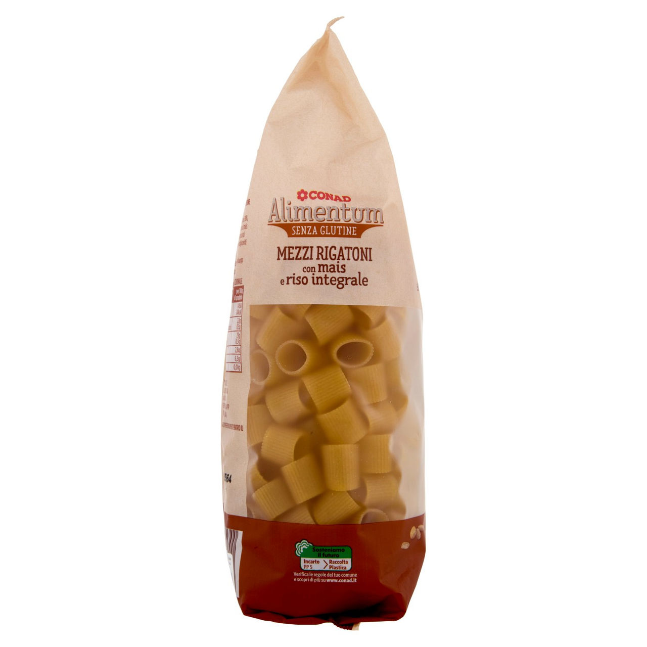 CONAD Alimentum Senza Glutine Mezzi Rigatoni con mais e riso integrale 500 g