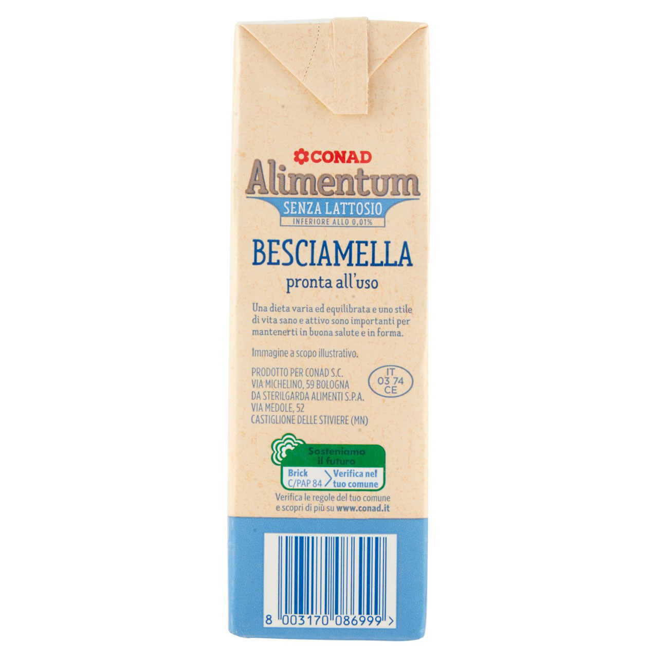 Besciamella Alimentum Senza Lattosio Conad