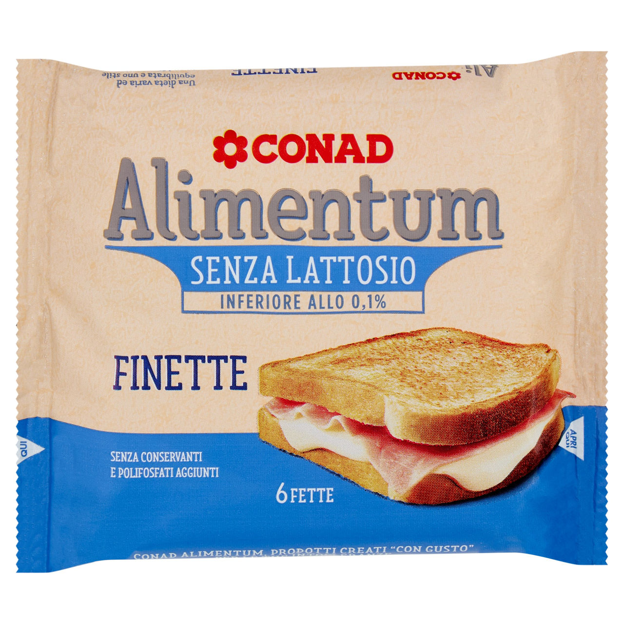 CONAD Alimentum Senza Lattosio Finette 6 Fette 150 g