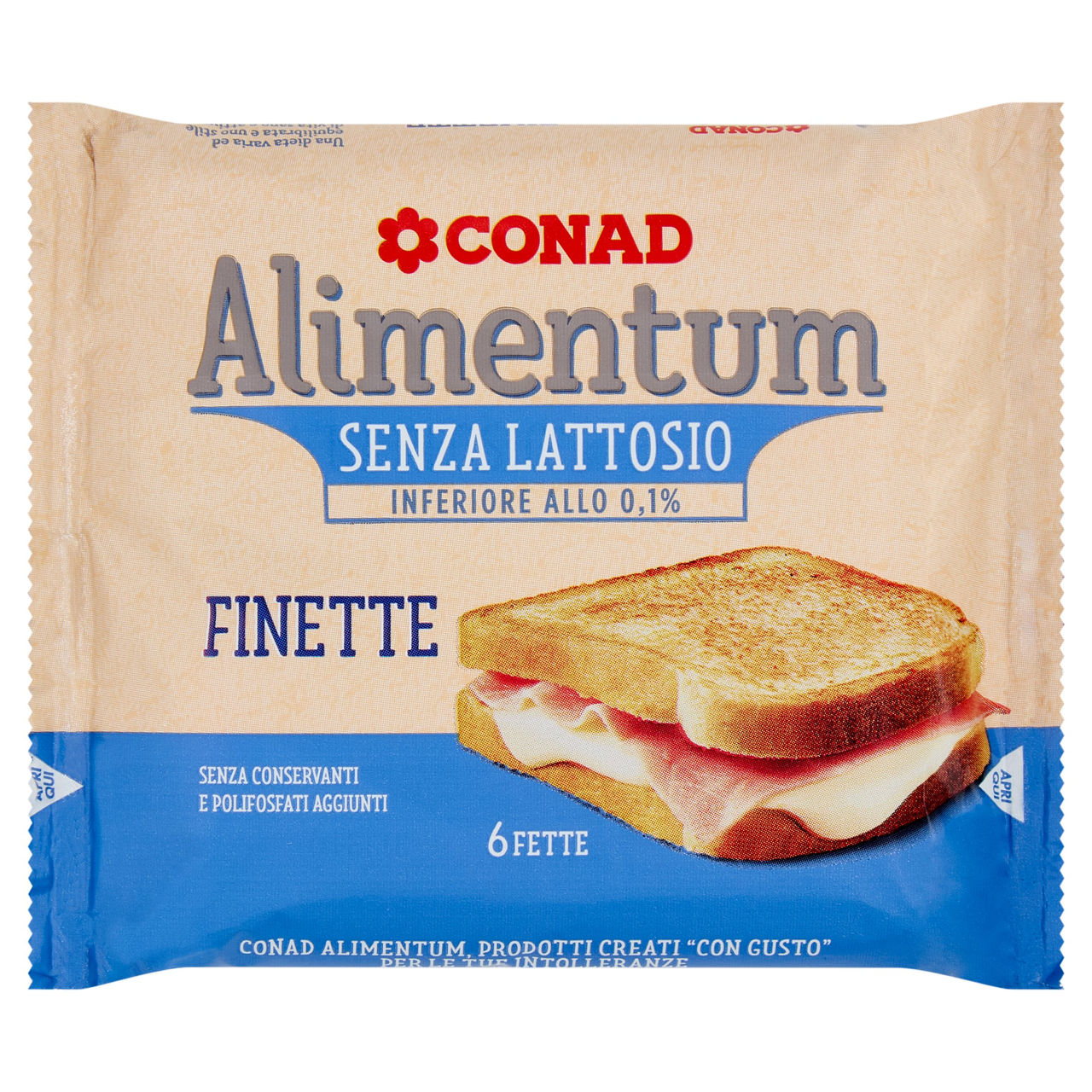 CONAD Alimentum Senza Lattosio Finette 6 Fette 150 g