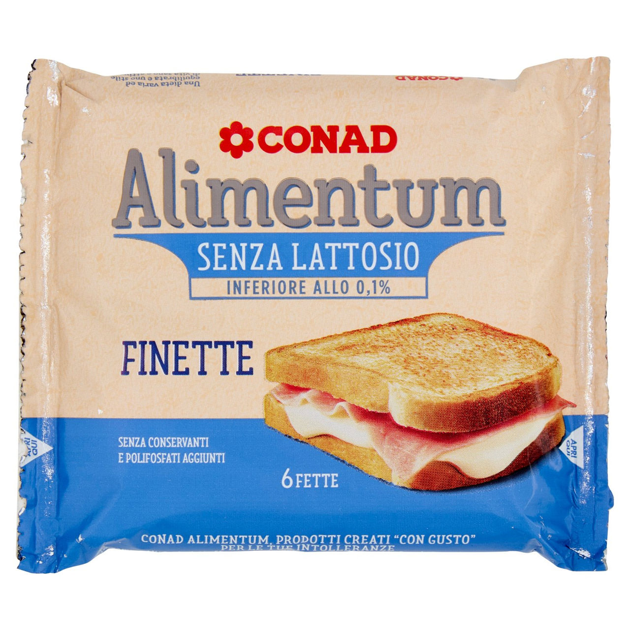 CONAD Alimentum Senza Lattosio Finette 6 Fette 150 g