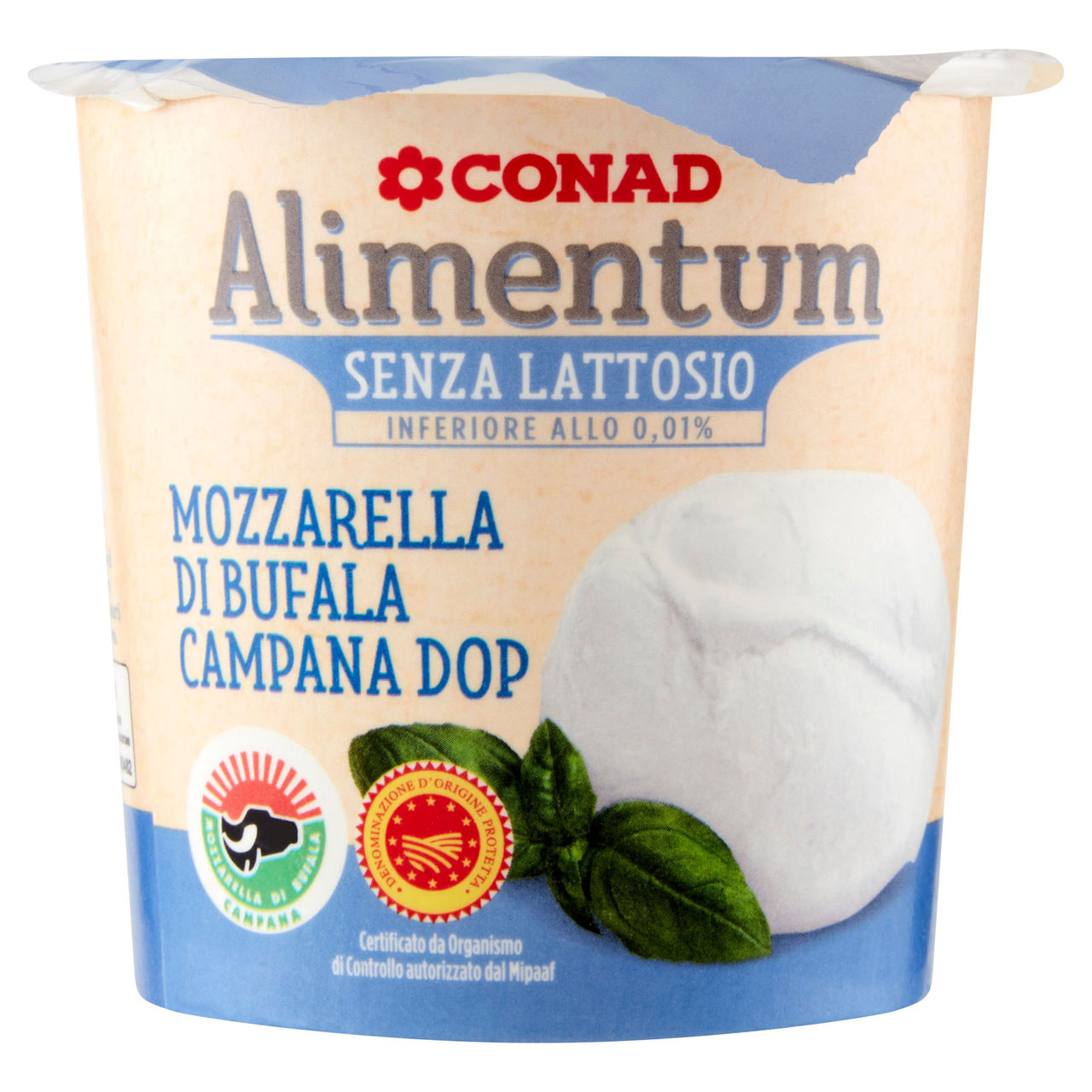 CONAD Alimentum Senza Lattosio Mozzarella di Bufala Campana DOP 200 g