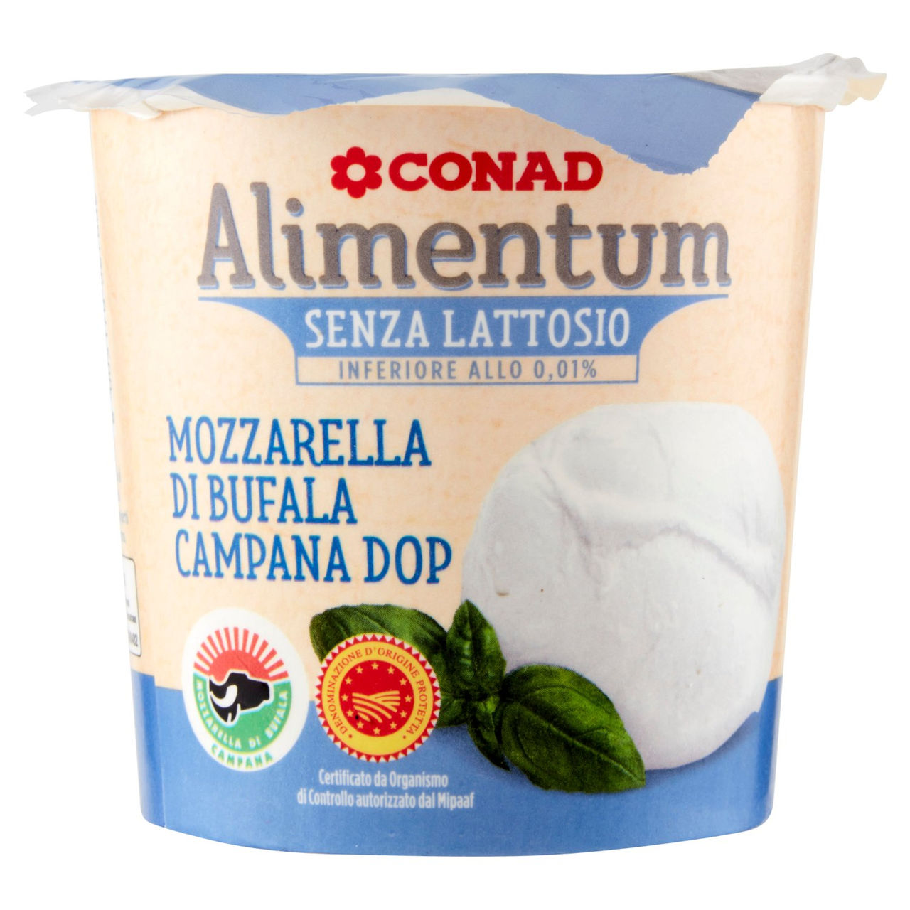 CONAD Alimentum Senza Lattosio Mozzarella di Bufala Campana DOP 200 g