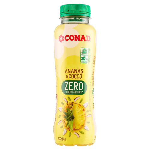 CONAD Ananas e Cocco Zero Zuccheri Aggiunti* 33 cl