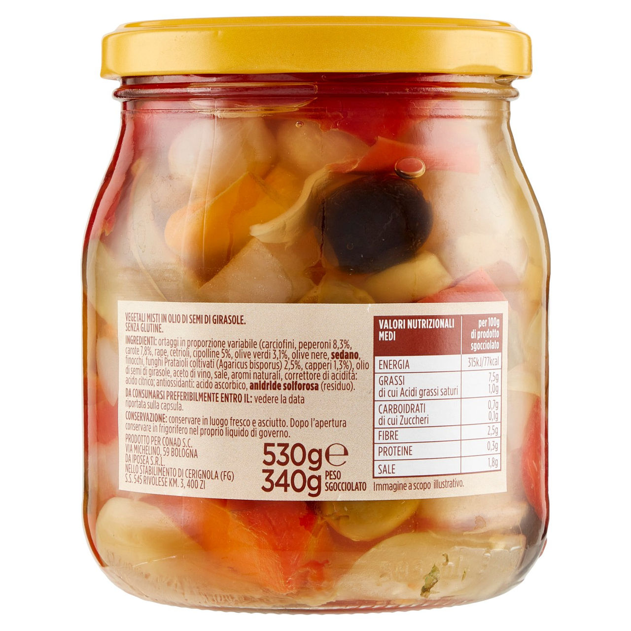 Antipasto Sottolio 530 g Conad