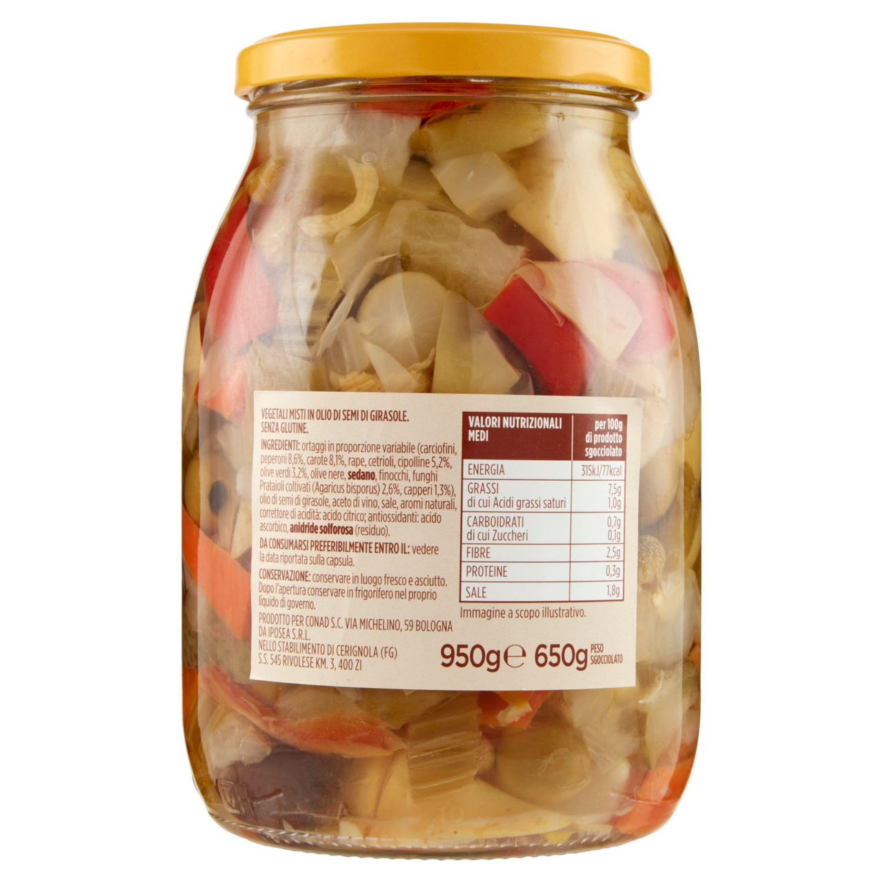 Antipasto Sottolio 950 g Conad