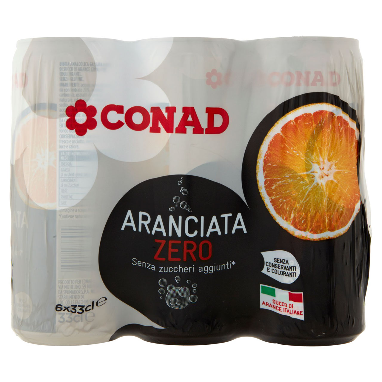 Aranciata Zero 6 x 33 cl Conad in vendita online