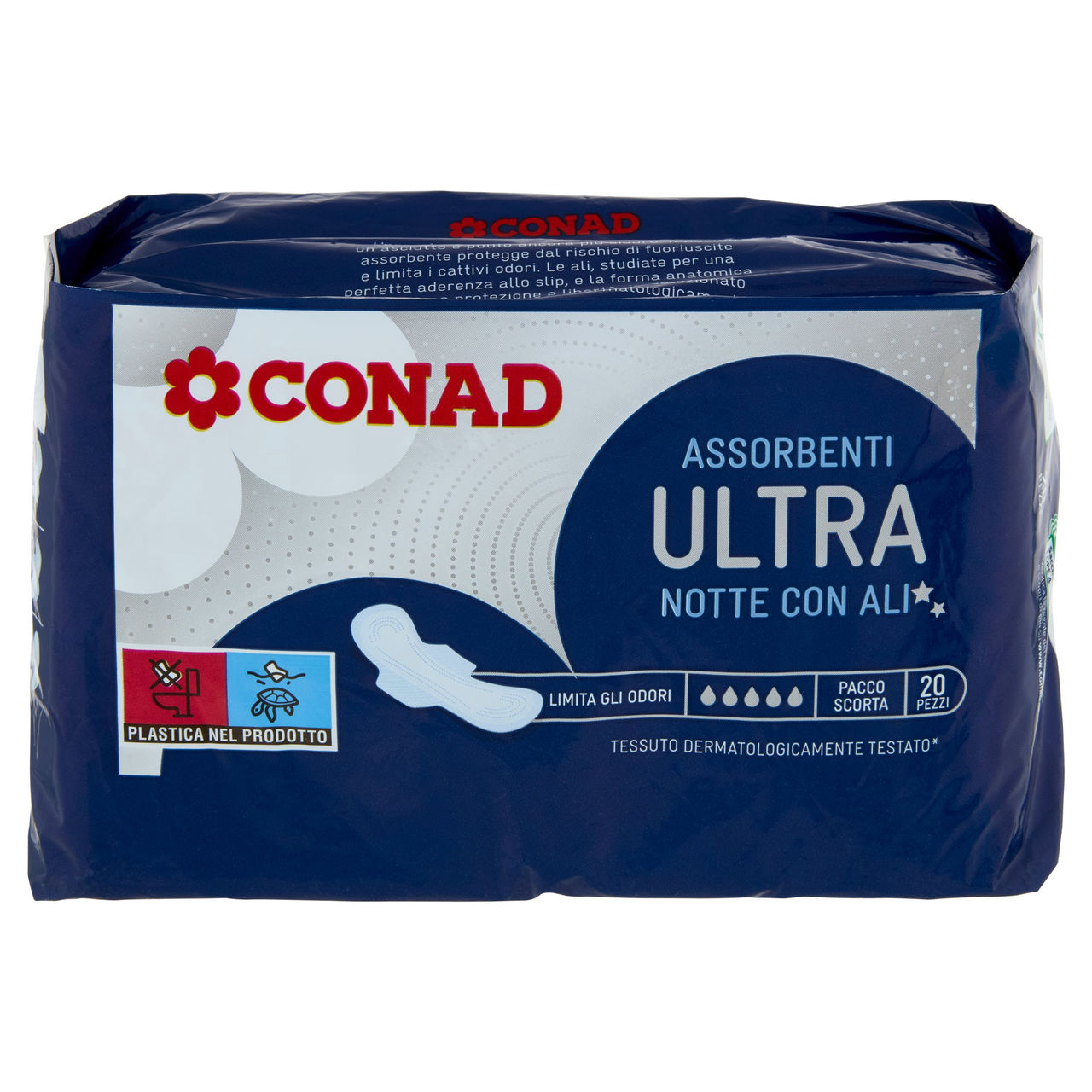 CONAD Assorbenti Ultra Notte con Ali 20 pz