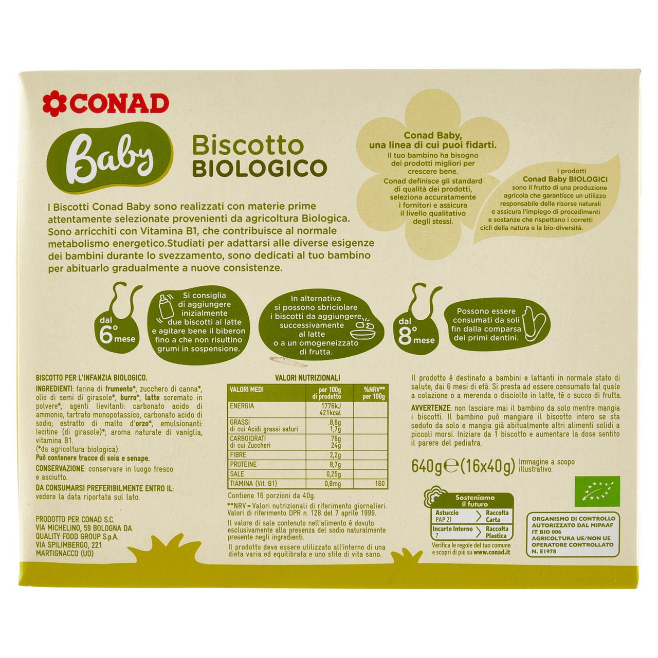 Baby Biscotto Biologico Conad in vendita online