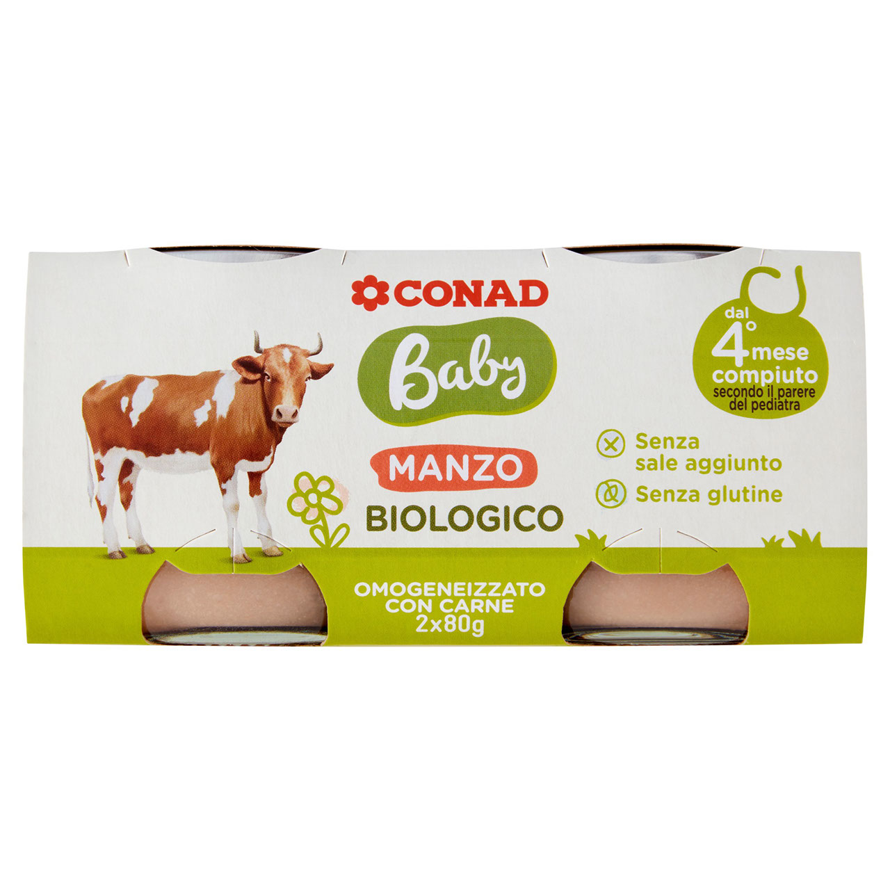 Omogeneizzato Bio con Carne di Manzo 2x80 g