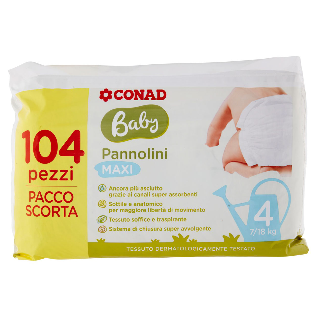 CONAD Baby Pannolini Maxi 4 7/18 kg 104 pezzi