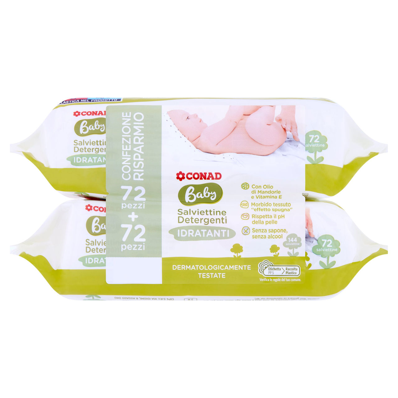 Baby Salviettine Detergenti Idratanti 144 pz Conad