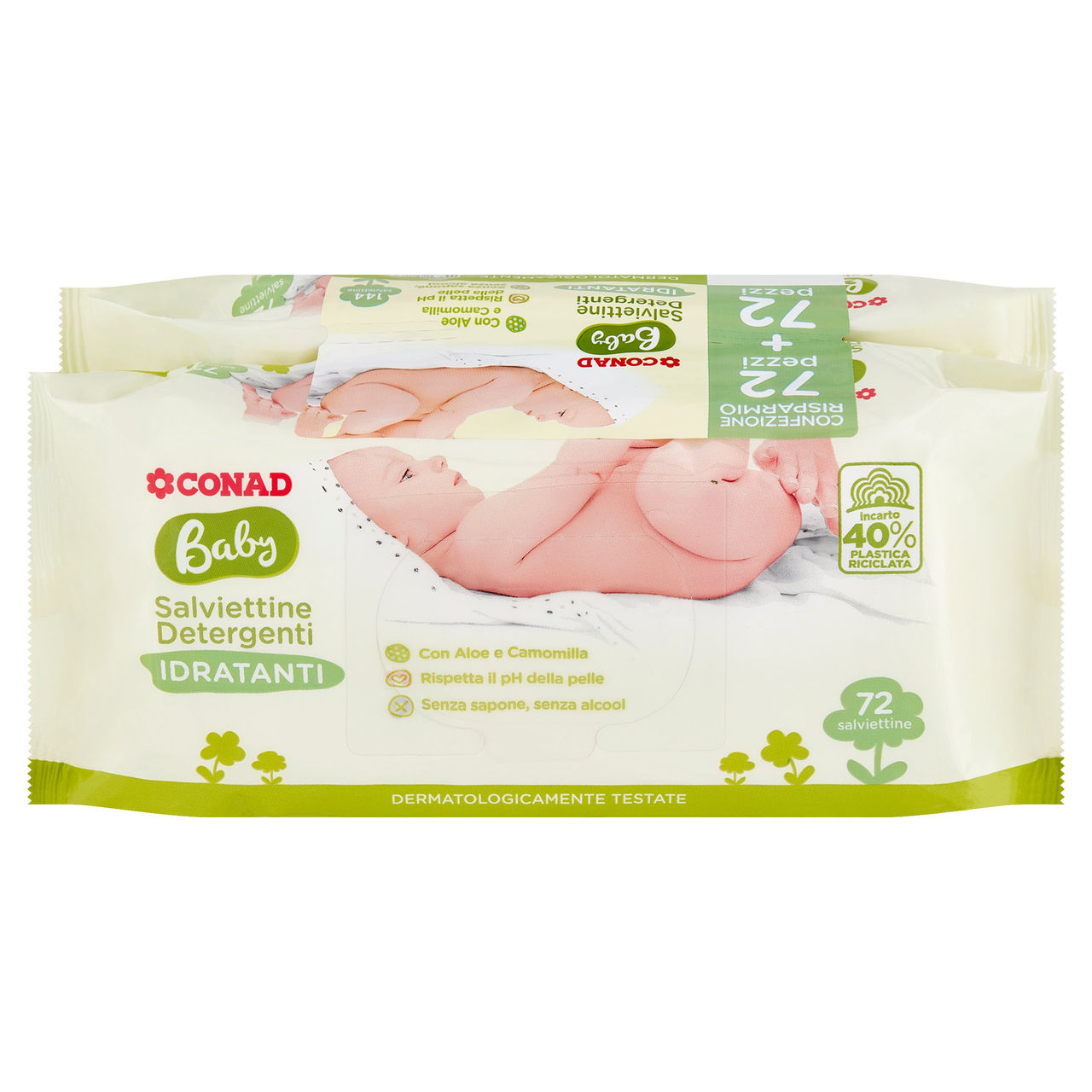 Baby Salviettine Detergenti Idratanti 144 pz Conad