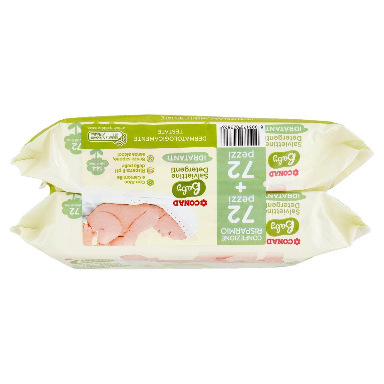 Baby Salviettine Detergenti Idratanti 144 pz Conad