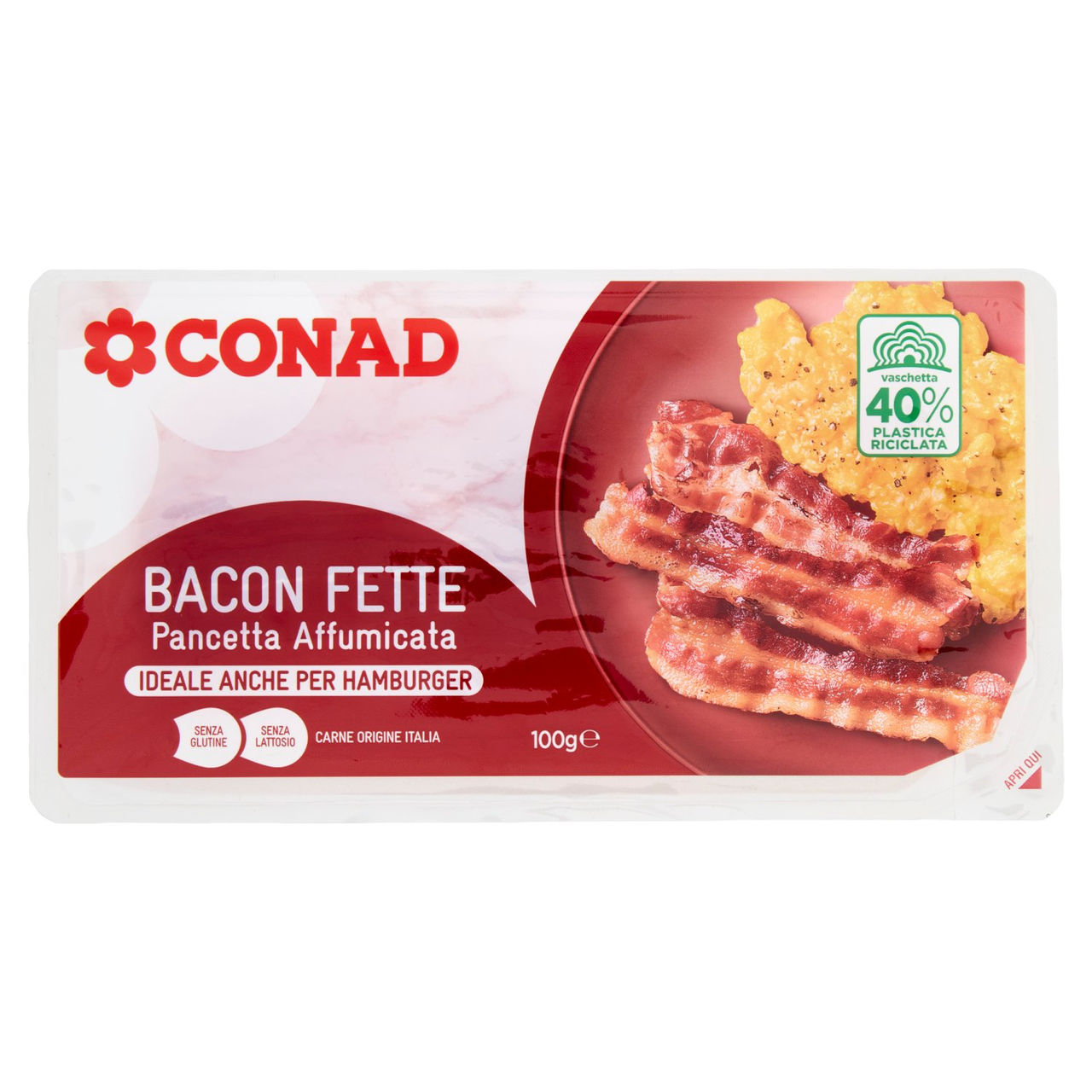 Bacon Fette Pancetta Affumicata 100 g Conad