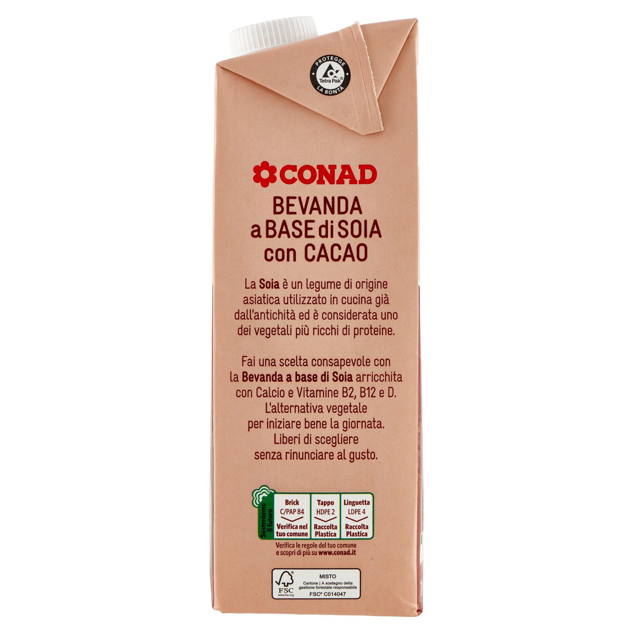 CONAD Bevanda a Base di Soia con Cacao 1 l
