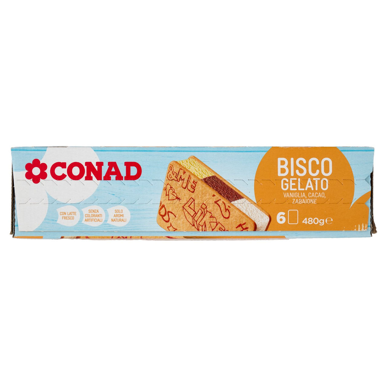 Bisco Gelato Vaniglia, Cacao, Zabaione 6 Pezzi