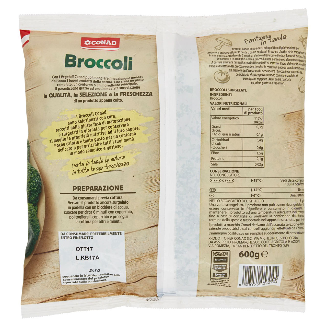 Broccoli Surgelati 600 g Conad in vendita online
