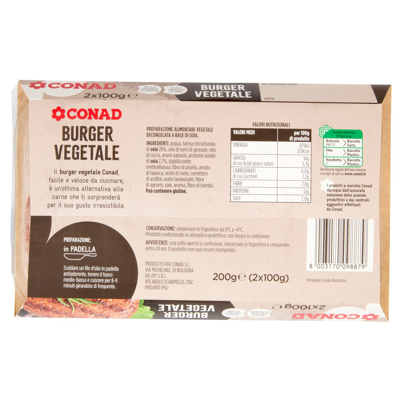 CONAD Burger Vegetale 2 x 100 g