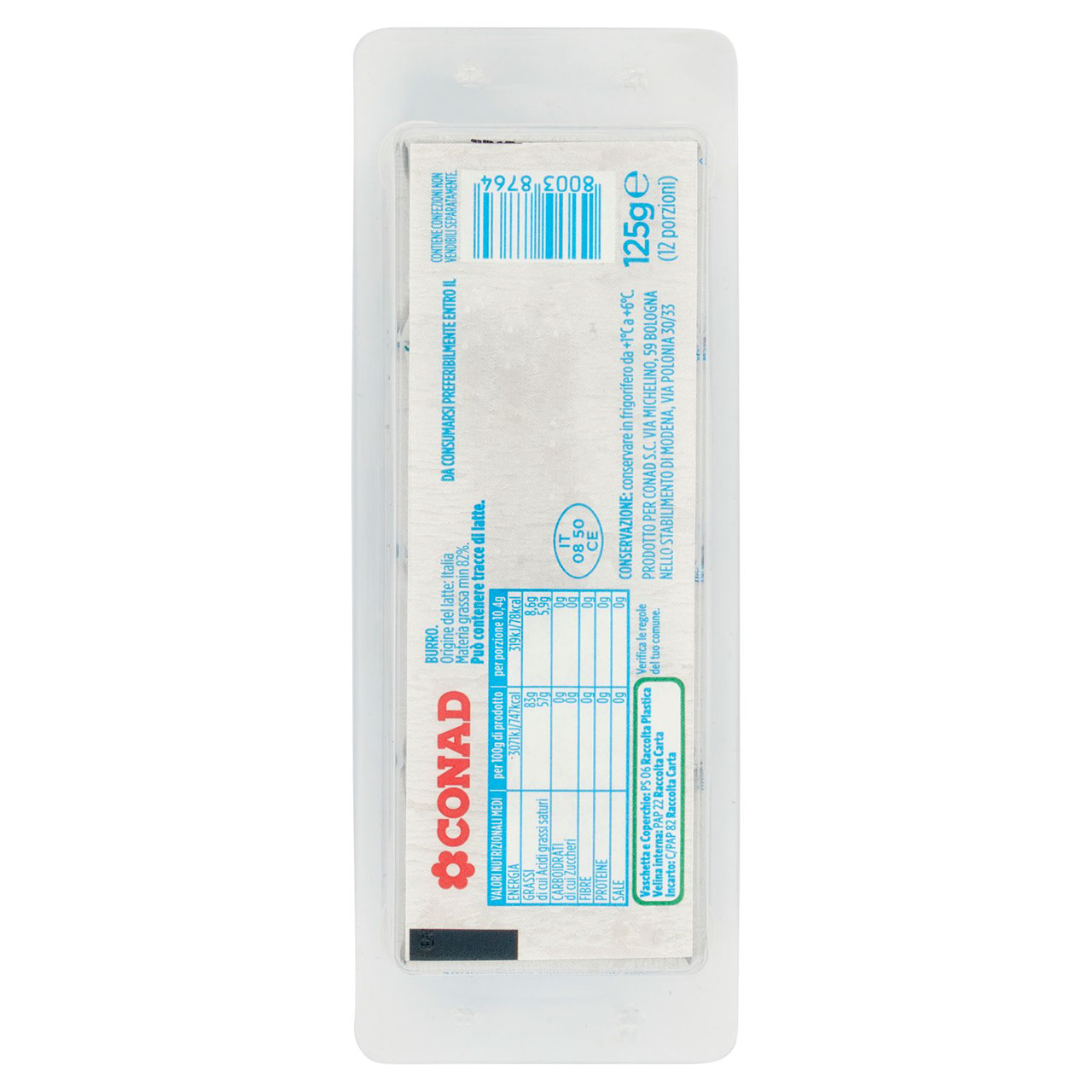 EASYLOCK Burriera In Plastica Con Taglierino Inox, 280g, 40 Porzioni, Coperchio Trasparente Ermetico