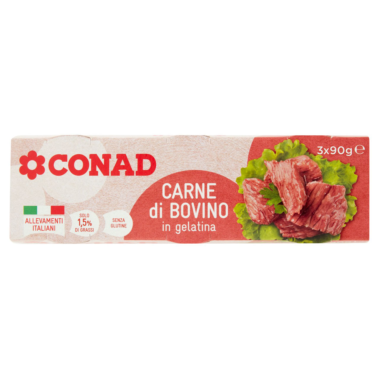Carne di Bovino in gelatina 3 x 90 g Conad