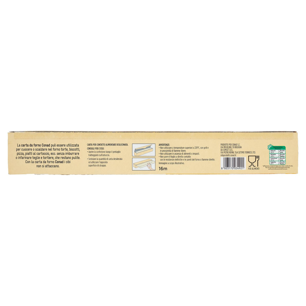 Carta da Forno Antiaderente 16 metri Conad online