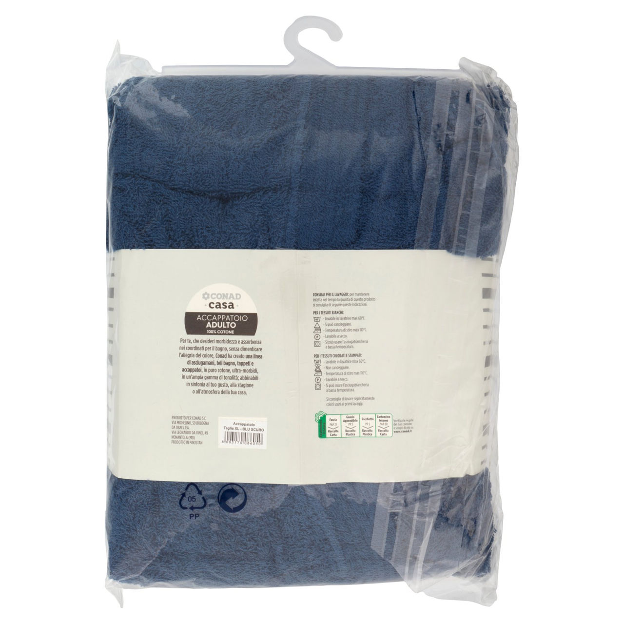 CONAD casa Accappatoio Adulto 100% Cotone XL Blu Scuro