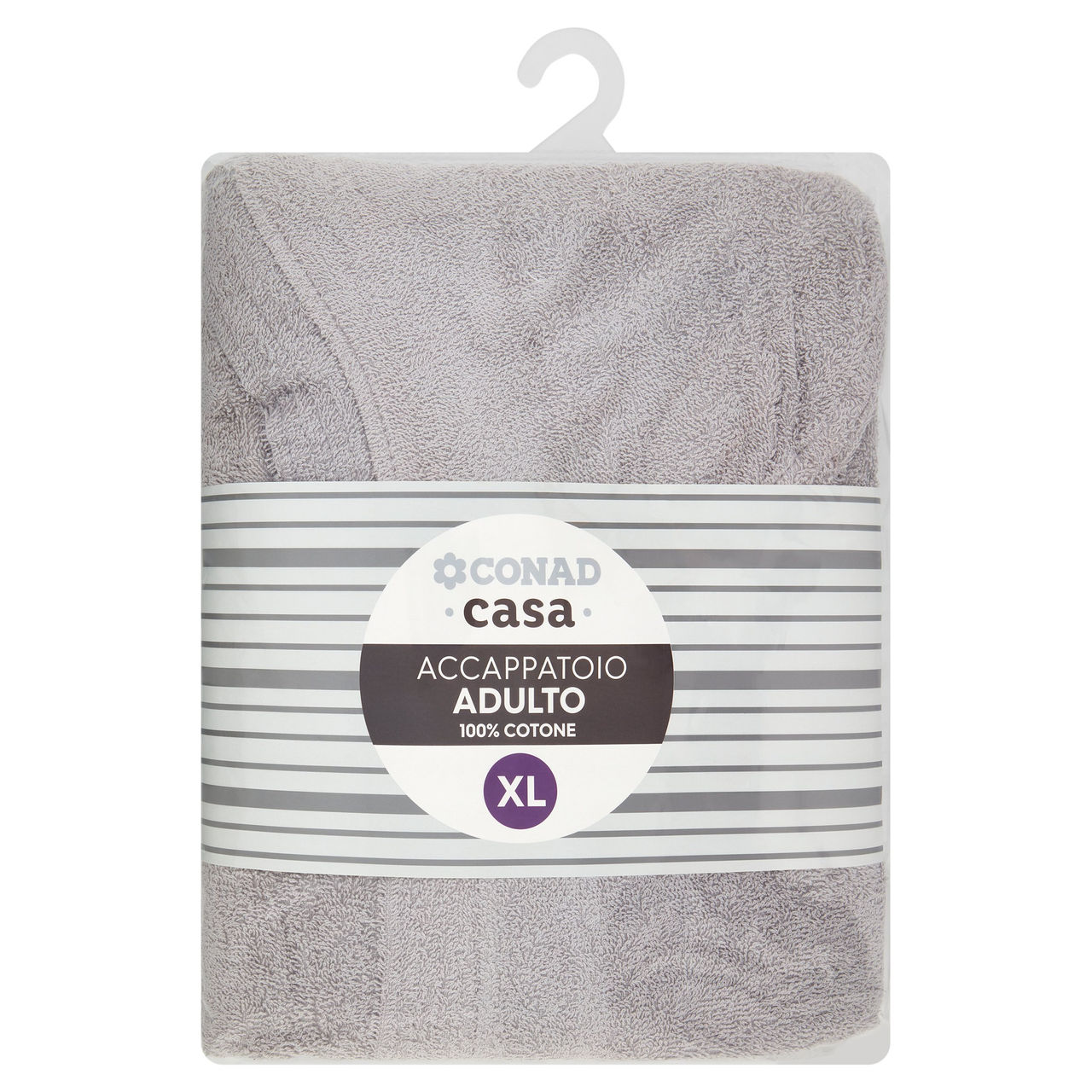 CONAD casa Accappatoio Adulto 100% Cotone XL Grigio