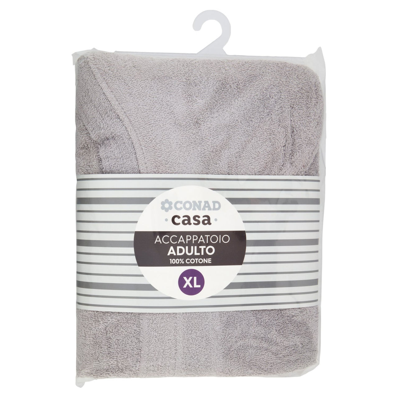 CONAD casa Accappatoio Adulto 100% Cotone XL Grigio