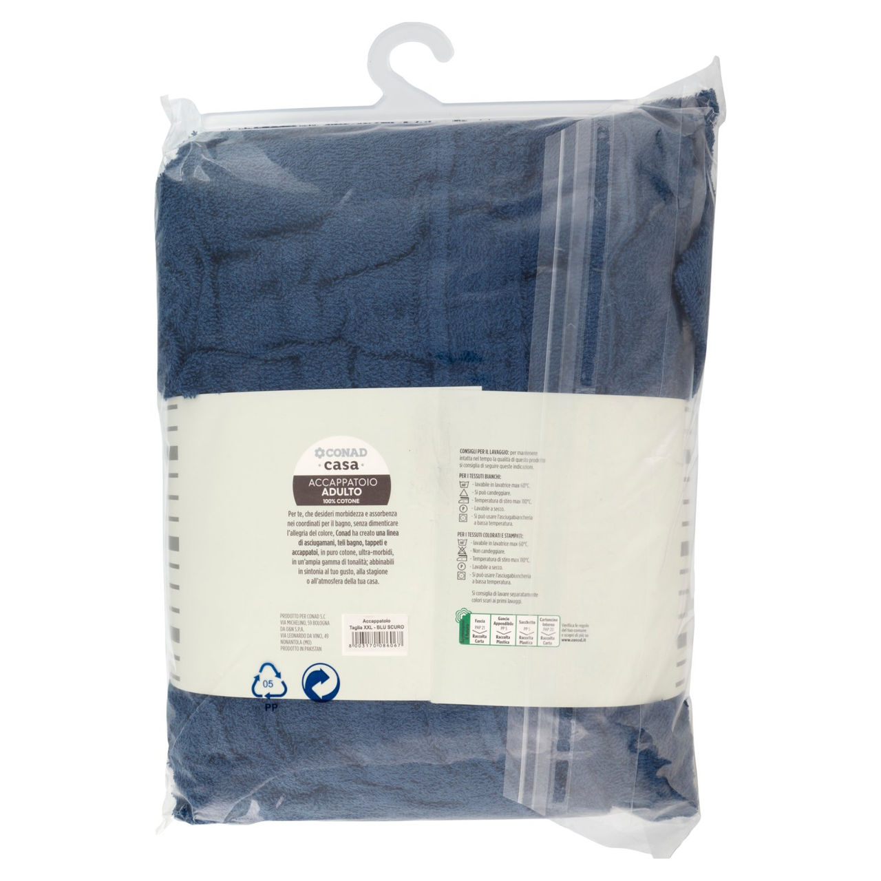 CONAD casa Accappatoio Adulto 100% Cotone XXL Blu Scuro