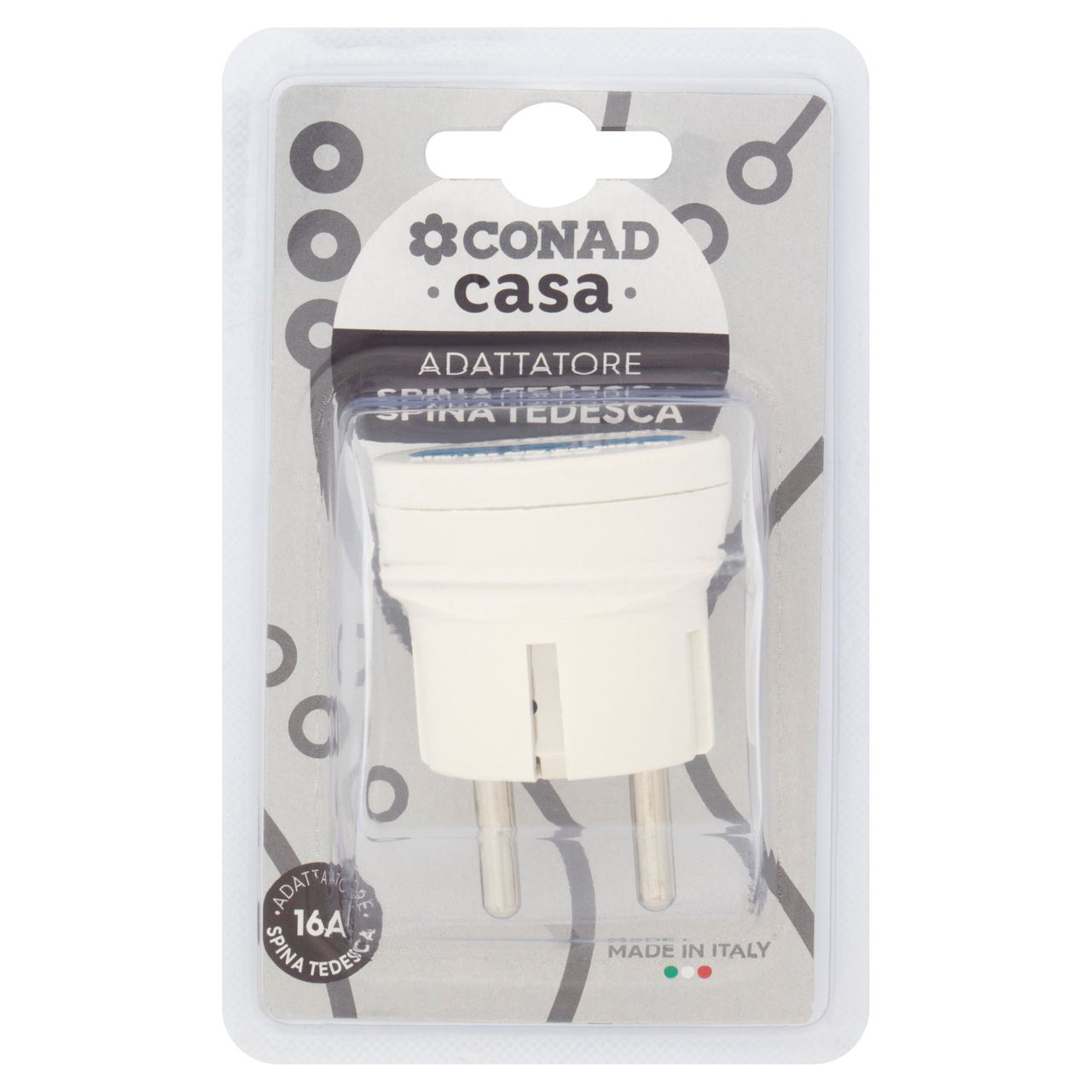 CONAD casa Adattatore Spina Tedesca 16A bianco