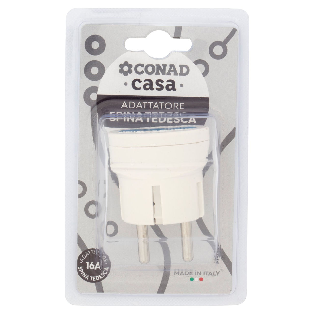 CONAD casa Adattatore Spina Tedesca 16A bianco